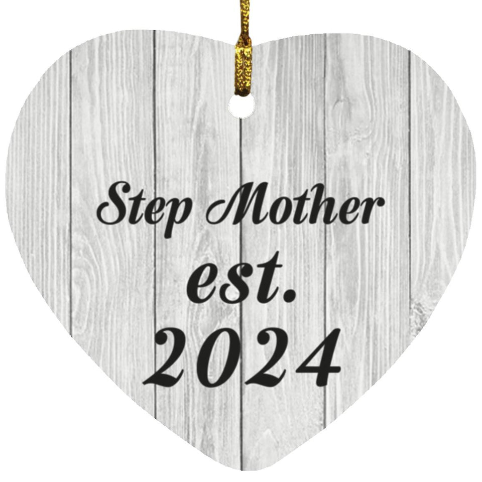 Step Mother Established Est. 2024 - Heart Ornament F