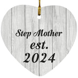 Step Mother Established Est. 2024 - Heart Ornament F