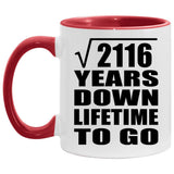 46th Anniversary Square Root of 2116 Years Lifetime To Go - 11oz Accent Mug Red