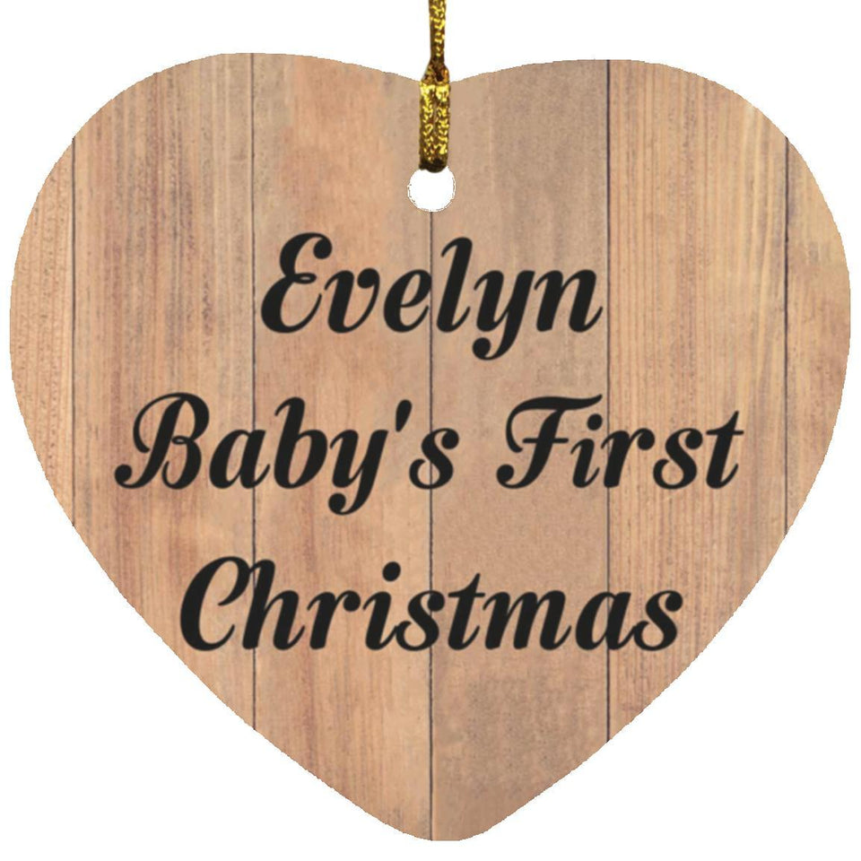 Evelyn Baby's First Christmas - Heart Ornament C