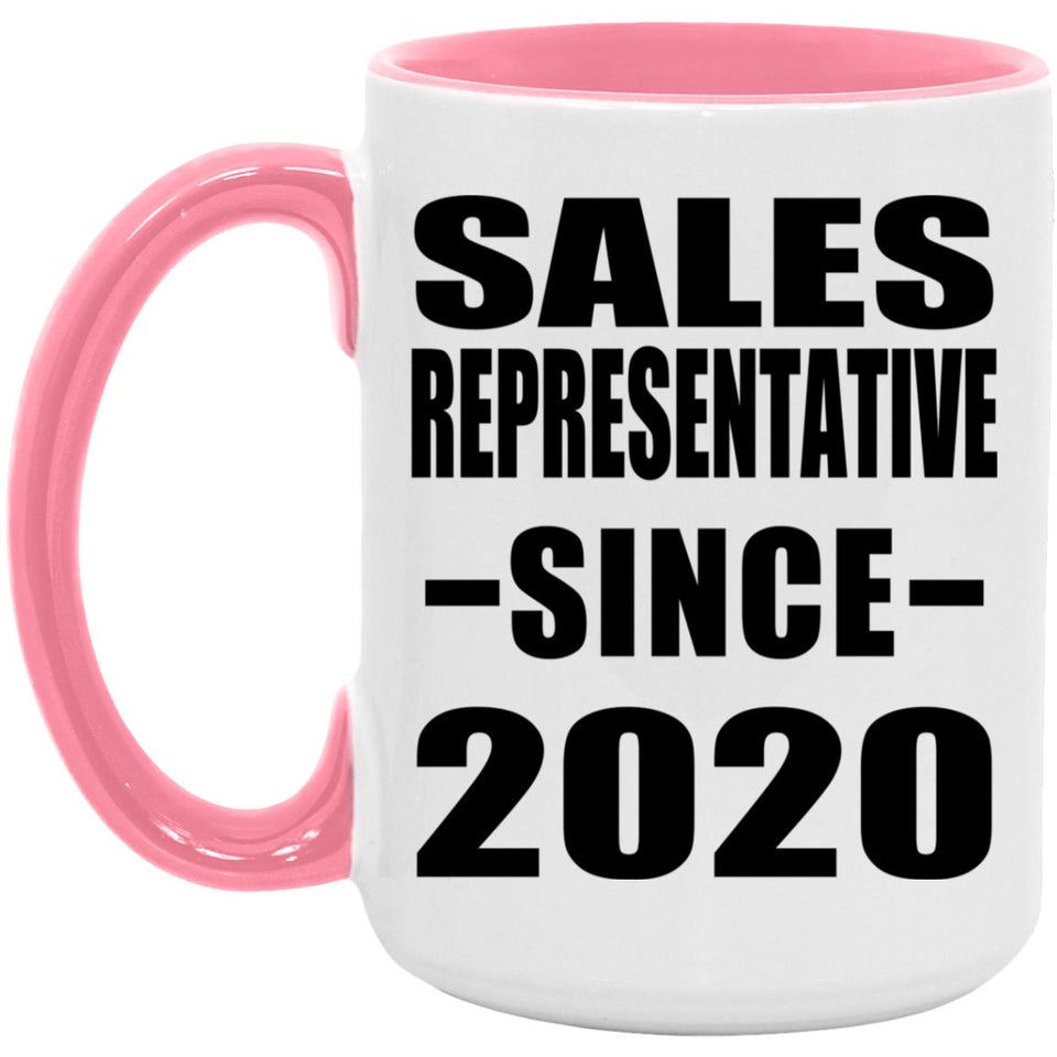 Sales Representative Since 2020 - 15oz Accent Mug Pink