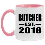 Butcher Established EST. 2018 - 11oz Accent Mug Pink