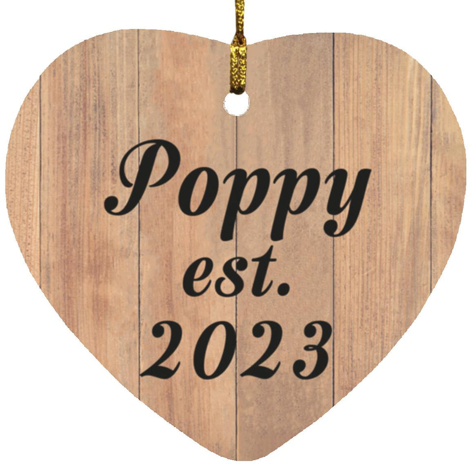 Poppy Established EST. 2023 - Heart Ornament C