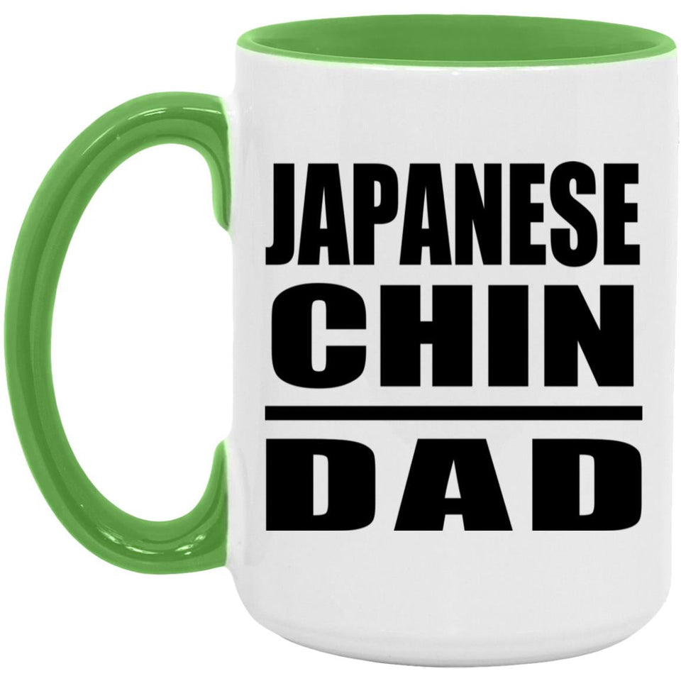 Japanese Chin Dad - 15oz Accent Mug Green