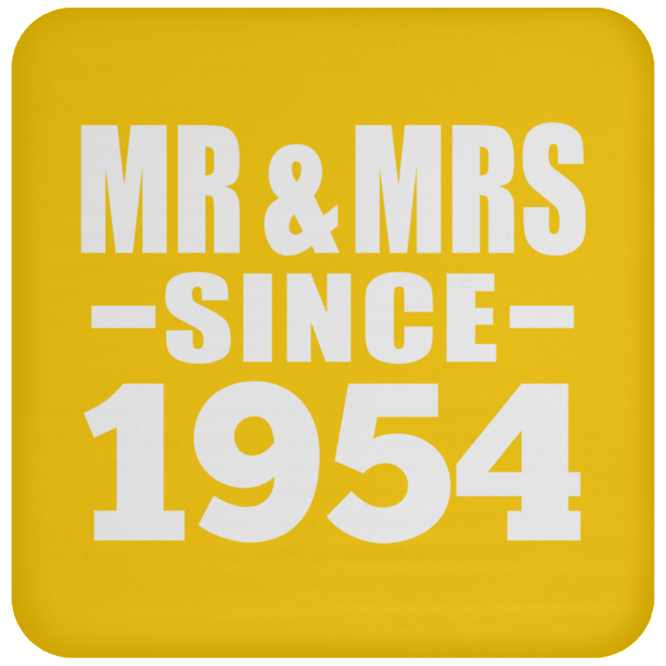 70th Anniversary Mr & Mrs Since 1954 - Drink Coaster