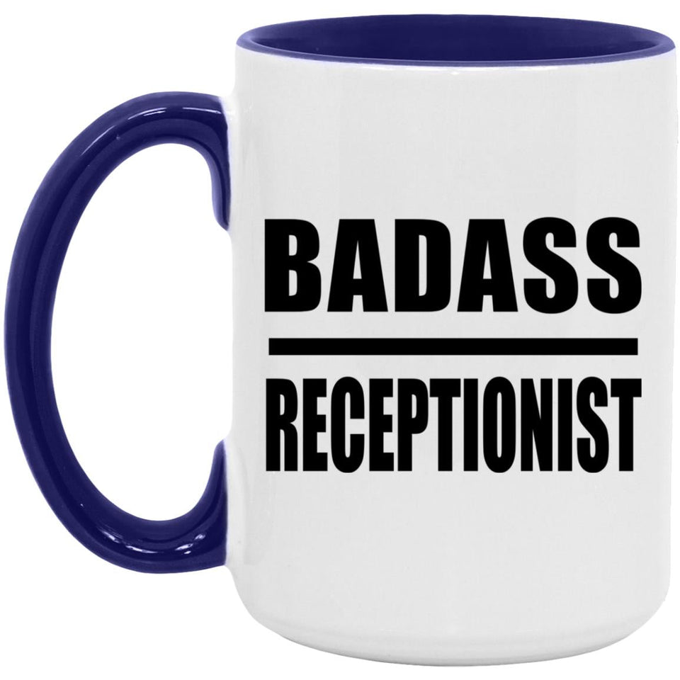 Badass Receptionist - 15oz Accent Mug Purple