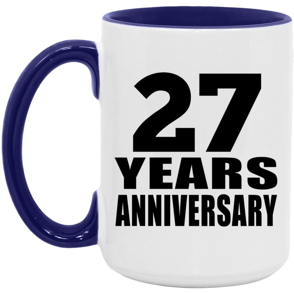 27th Anniversary 27 Years Anniversary - 15oz Accent Mug Purple