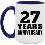27th Anniversary 27 Years Anniversary - 15oz Accent Mug Purple