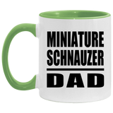 Miniature Schnauzer Dad - 11oz Accent Mug Green
