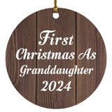 First Christmas As Granddaughter 2024 - Circle Ornament D
