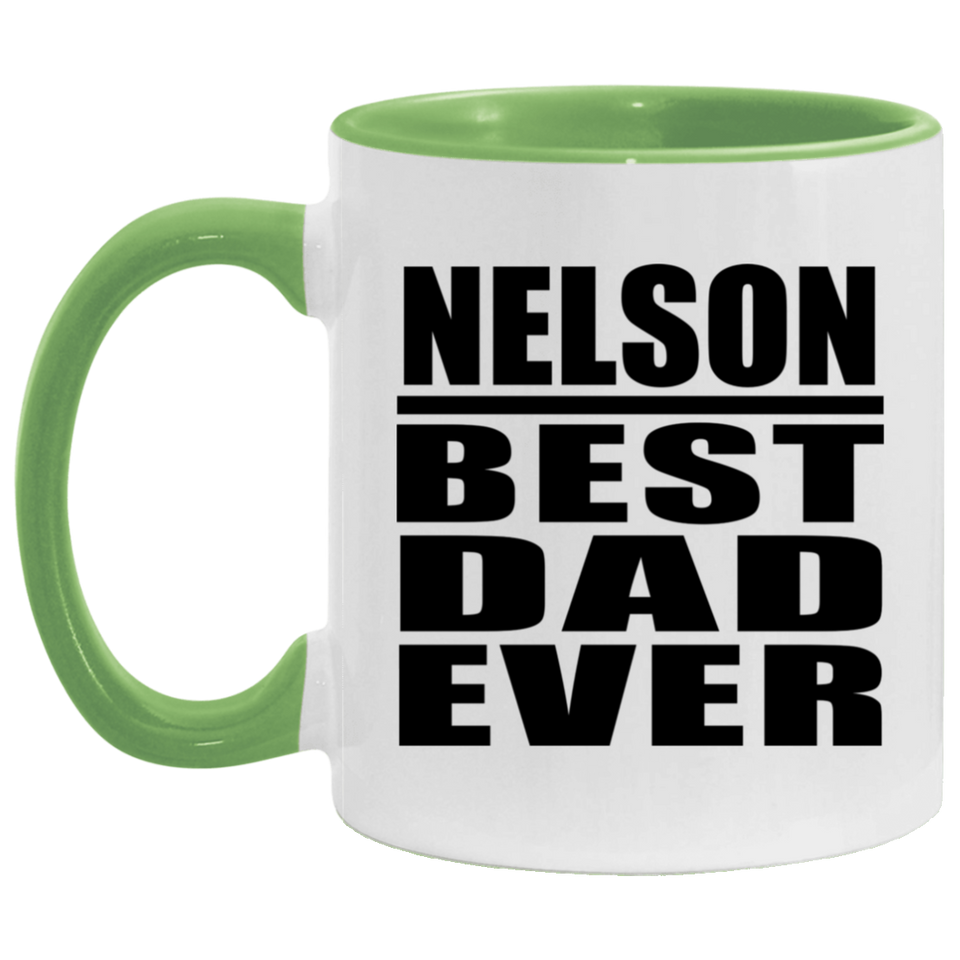 Nelson Best Dad Ever - 11oz Accent Mug Green