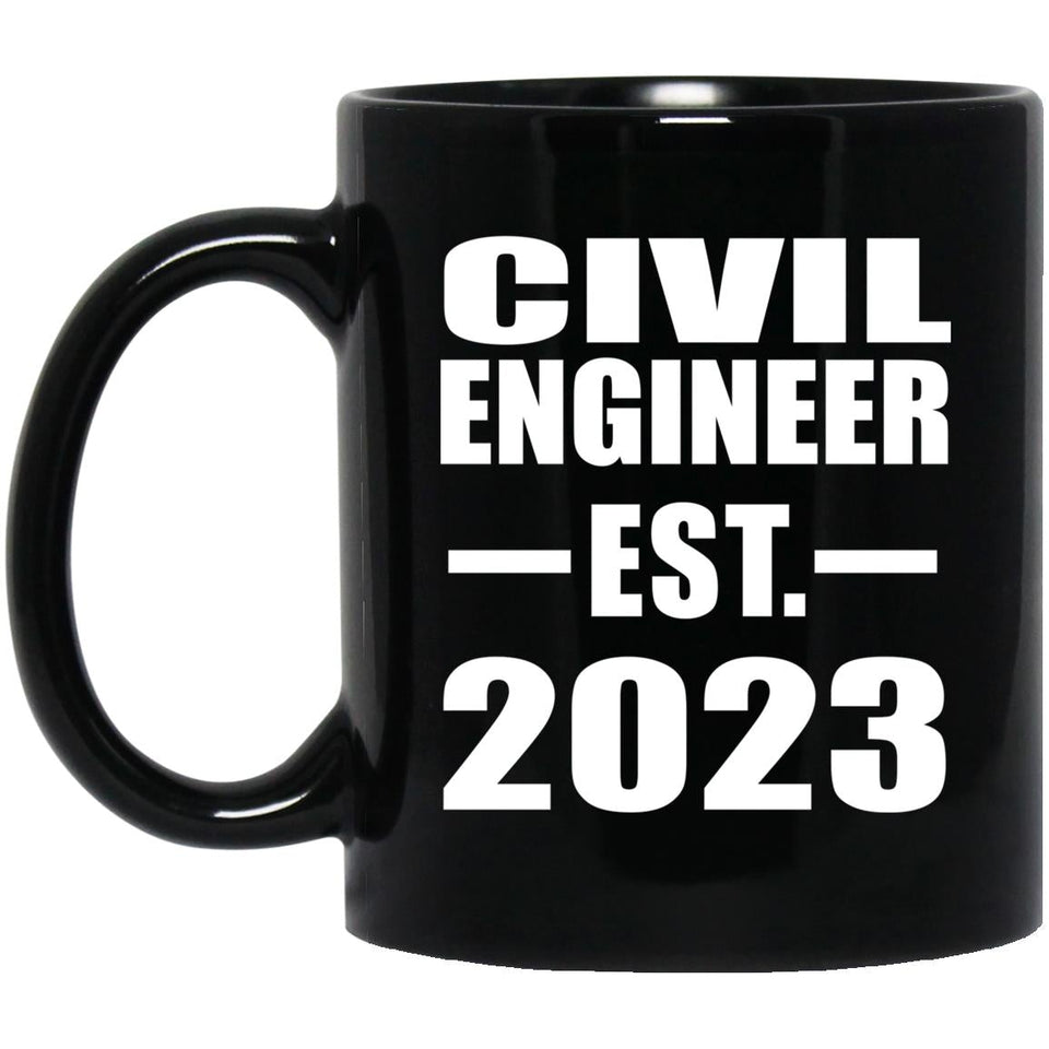 Civil Engineer Established EST. 2023 - 11oz Coffee Mug Black
