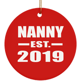 Nanny Established EST. 2019 - Circle Ornament