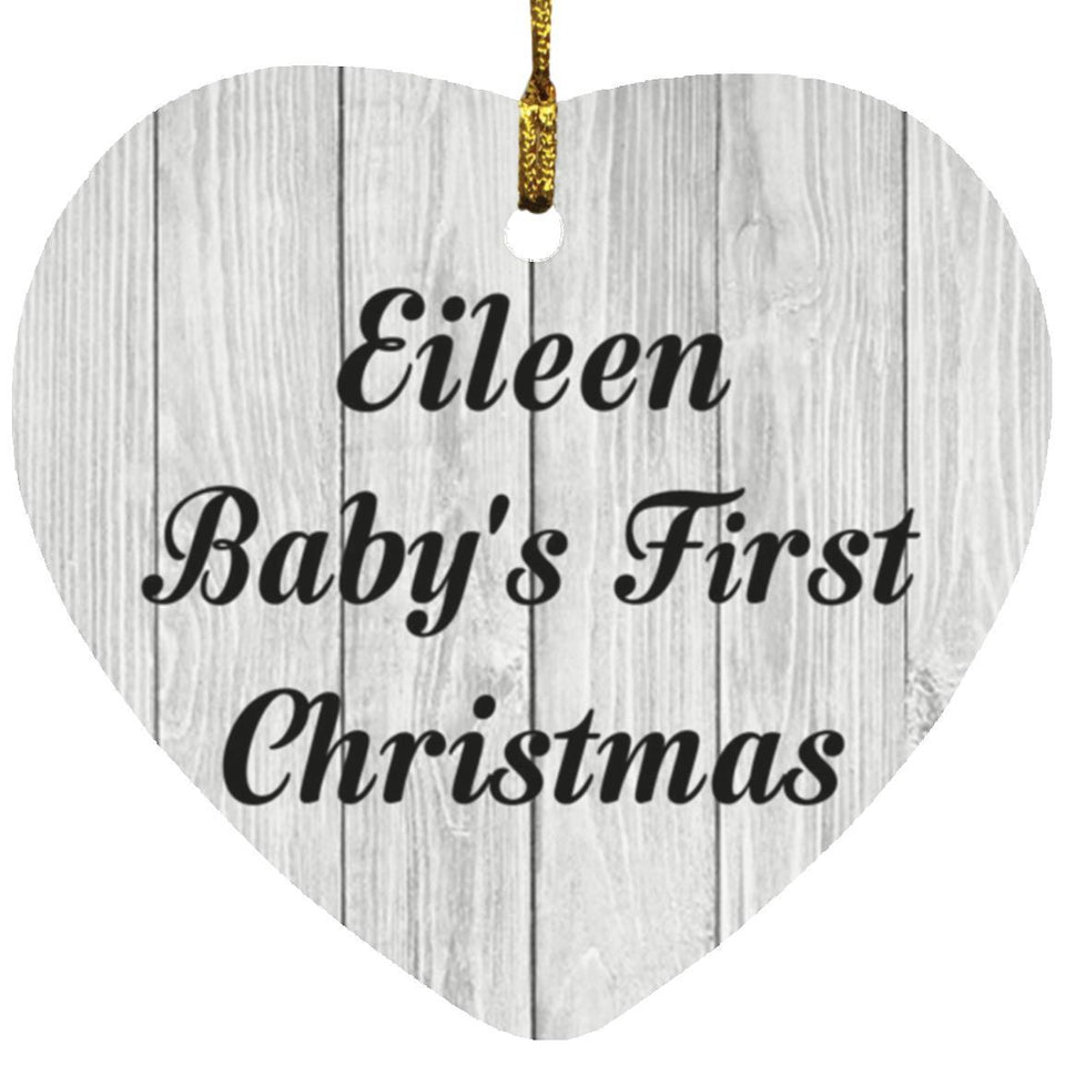 Eileen Baby's First Christmas - Heart Ornament F