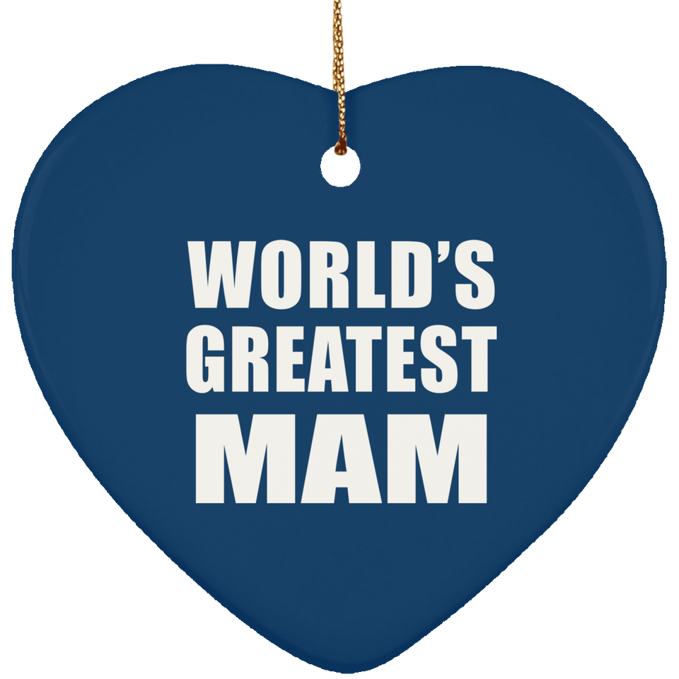 World's Greatest Mam - Heart Ornament