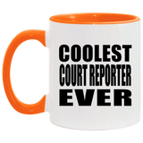 Coolest Court Reporter Ever - 11oz Accent Mug Orange