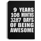 9th Birthday 9 Years 108 Months 3287 Days Of Awesome - Canvas Portrait