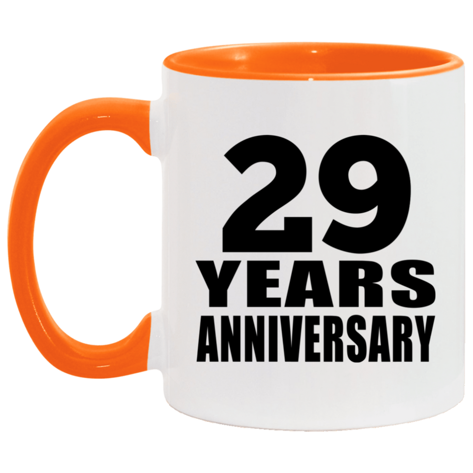 29th Anniversary 29 Years - 11oz Accent Mug Orange