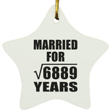 83rd Anniversary Married For Square Root of 6889 Years - Star Ornament