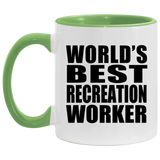 World's Best Recreation Worker - 11oz Accent Mug Green