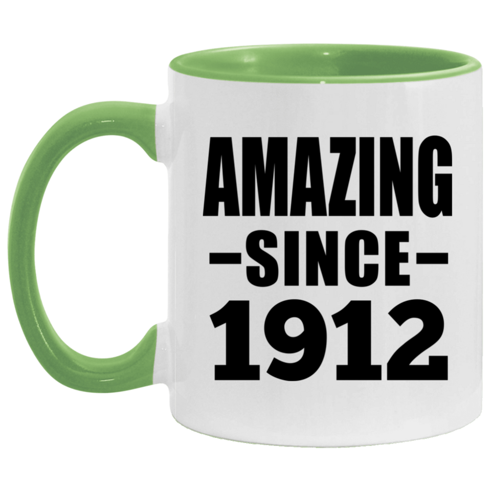 112th Birthday Amazing Since 1912 - 11oz Accent Mug Green