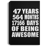 47th Birthday 47 Years 564 Months 17166 Days Of Awesome - Canvas Portrait