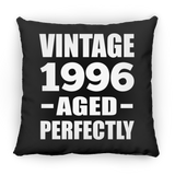 28th Birthday Vintage 1996 Aged Perfectly - Throw Pillow Black