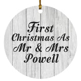 First Christmas As Mr & Mrs Powell - Circle Ornament F