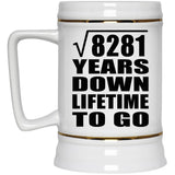 91st Anniversary Square Root of 8281 Years Lifetime To Go - Beer Stein