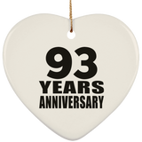 93rd Anniversary 93 Years - Heart Ornament