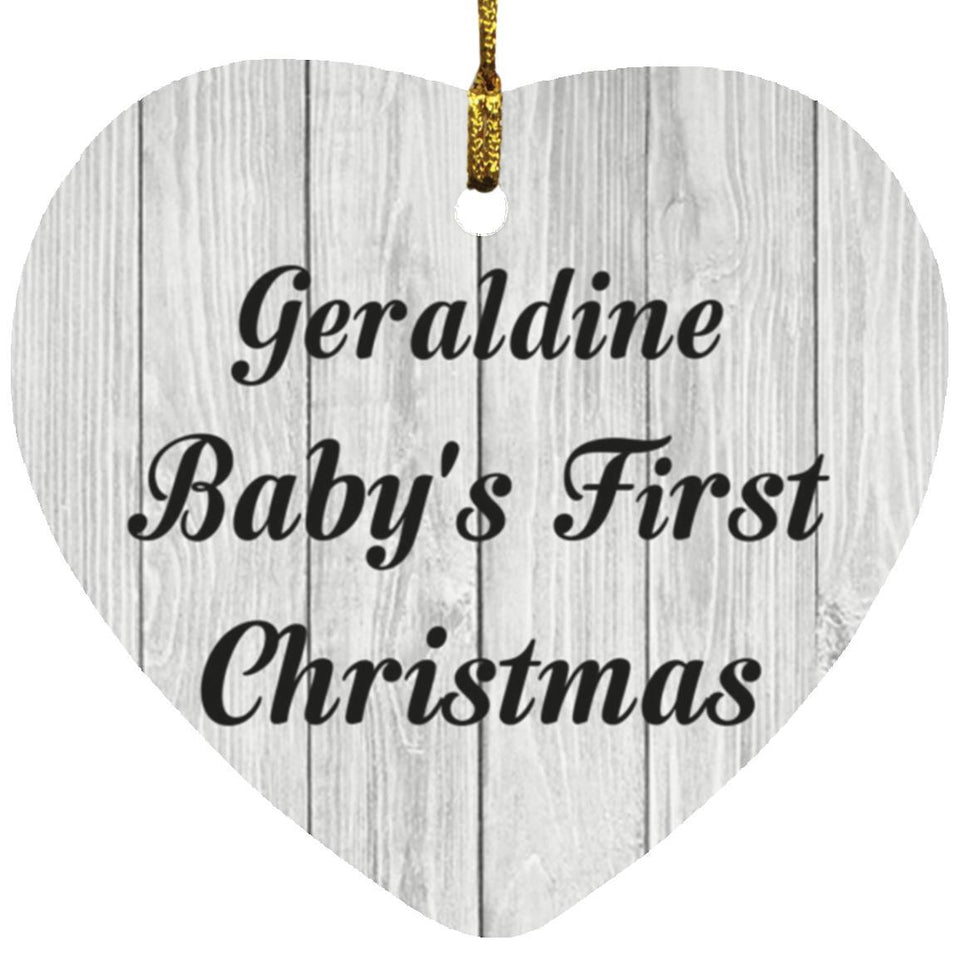 Geraldine Baby's First Christmas - Heart Ornament F