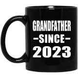 Grandfather Since 2023 - 11oz Coffee Mug Black