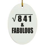 29th Birthday Square Root of 841 & Fabulous - Oval Ornament