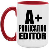 A+ Publication Editor - 15oz Accent Mug Red