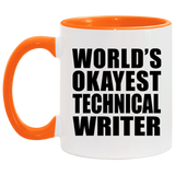 World's Okayest Technical Writer - 11oz Accent Mug Orange