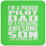 Proud Pilot Dad Of Awesome Son - Drink Coaster