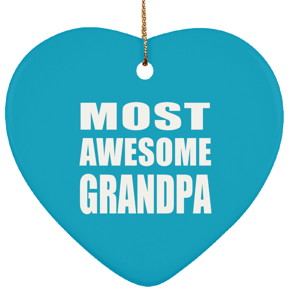 Most Awesome Grandpa - Heart Ornament
