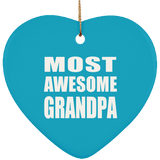 Most Awesome Grandpa - Heart Ornament