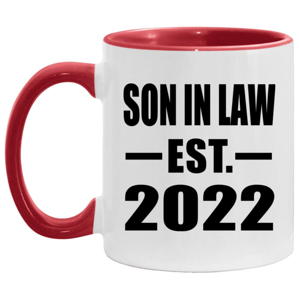 Son In Law Established EST. 2022 - 11oz Accent Mug Red