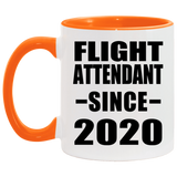 Flight Attendant Since 2020 - 11oz Accent Mug Orange