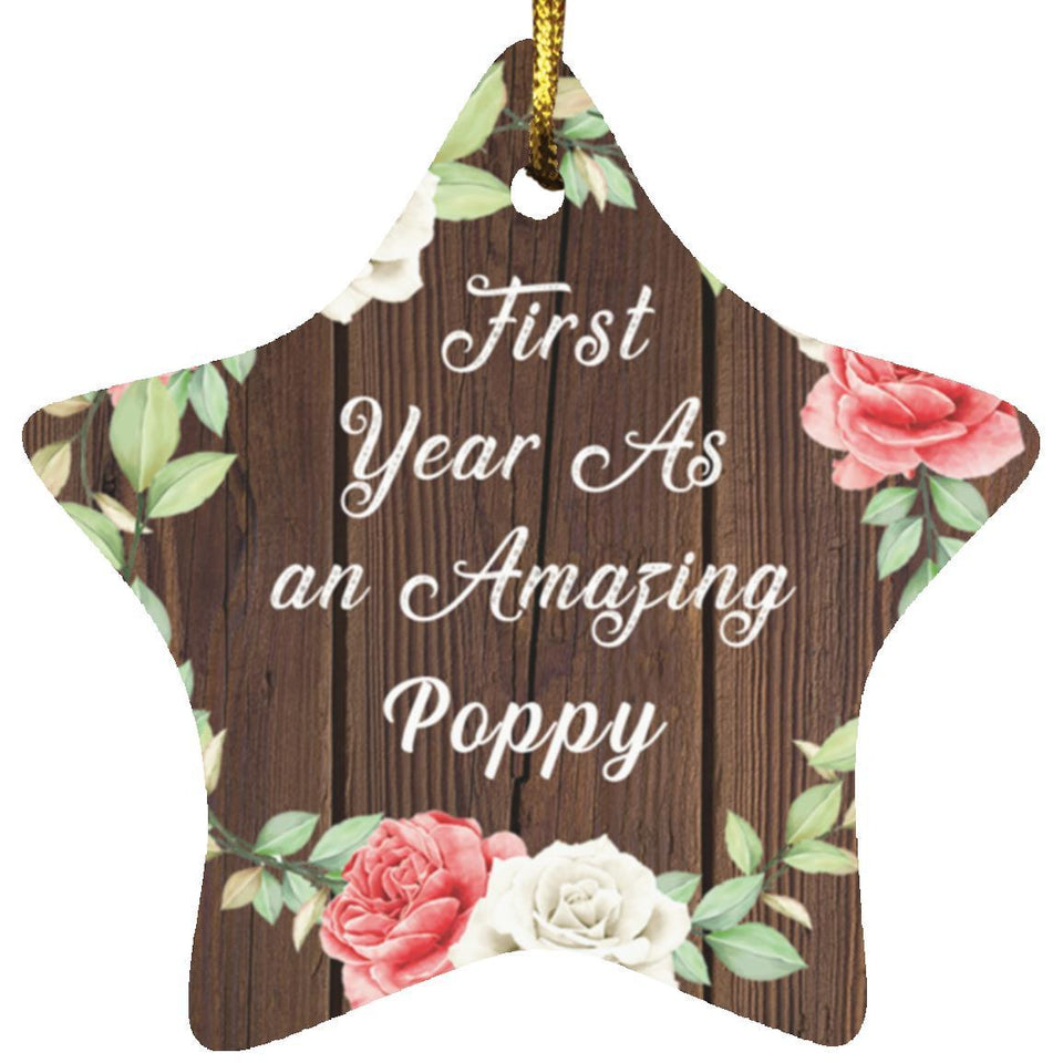 First Year As An Amazing Poppy - Star Ornament A