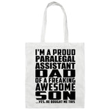 Proud Paralegal Assistant Dad Of Awesome Son - Tote Bag White