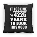 65th Birthday Took Square Root of 4225 Years To Look Good - Throw Pillow Black