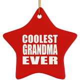 Coolest Grandma Ever - Star Ornament