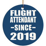 Flight Attendant Since 2019 - Circle Ornament