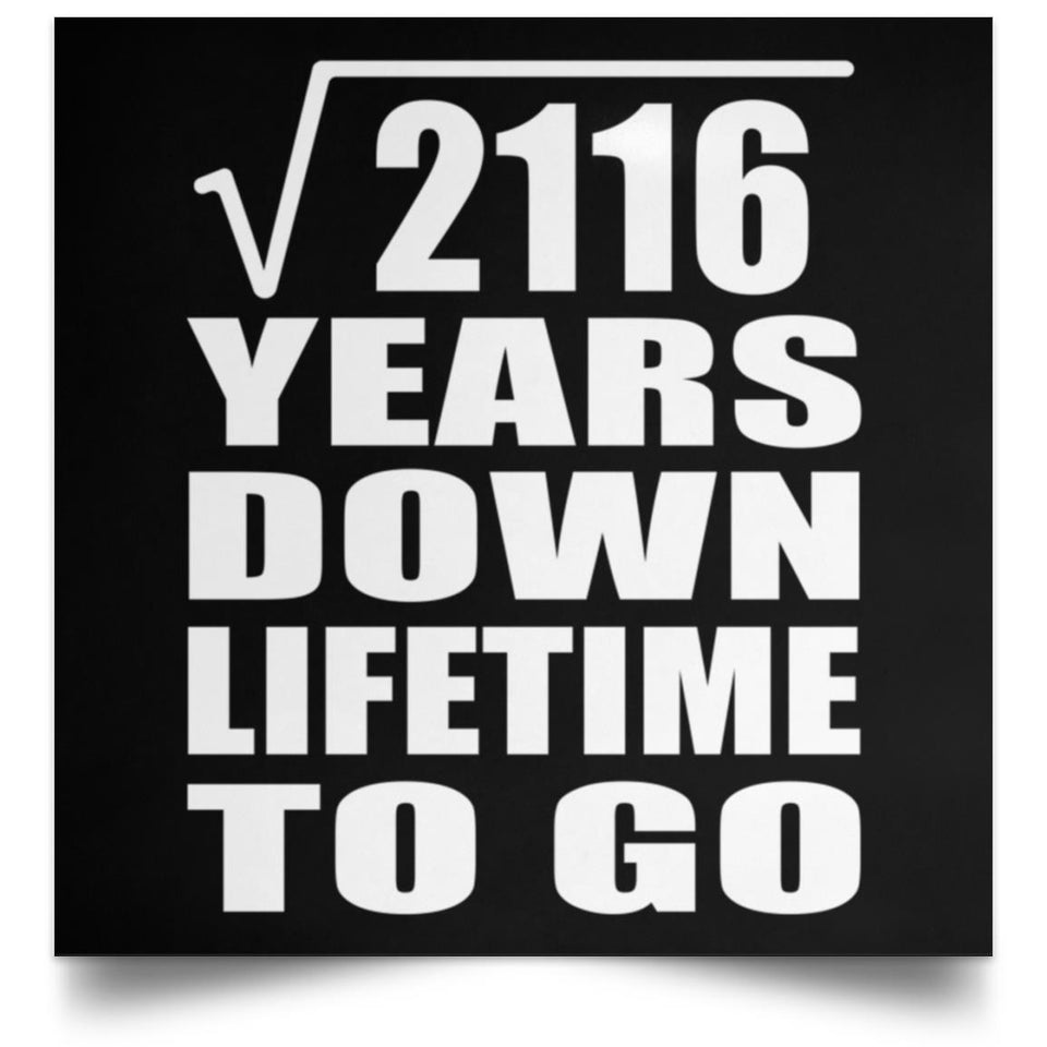 46th Anniversary Square Root of 2116 Years Lifetime To Go - Poster Square