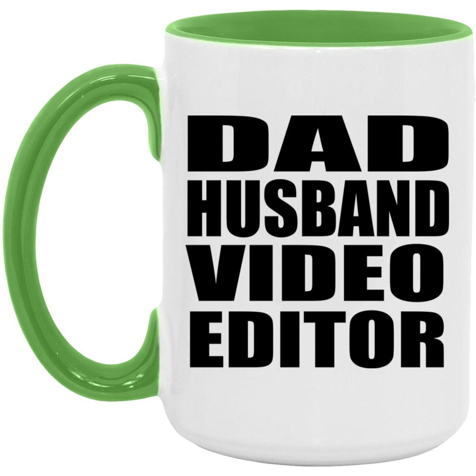 Dad Husband Video Editor - 15oz Accent Mug Green