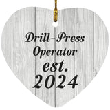 Drill Press Operator Established Est. 2024 - Heart Ornament F