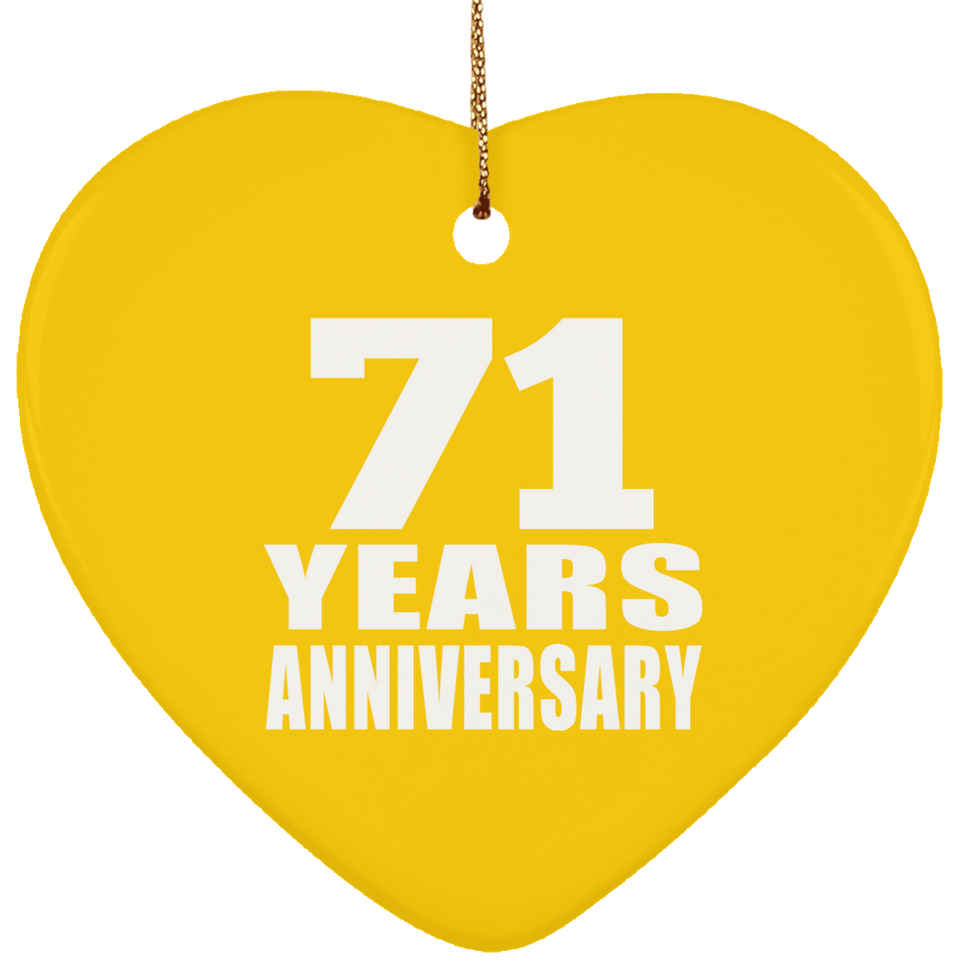 71st Anniversary 71 Years - Heart Ornament