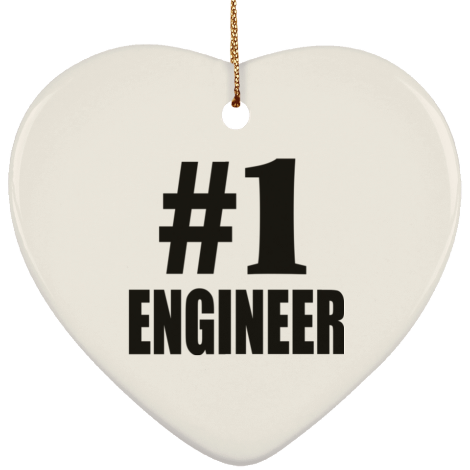 Number One #1 Engineer - Heart Ornament